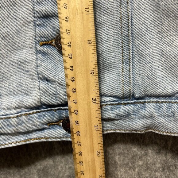 Sky And Sparrow Denim Jacket Womens‎ Medium Blue Light Wash Button Up - Picture 4 of 8